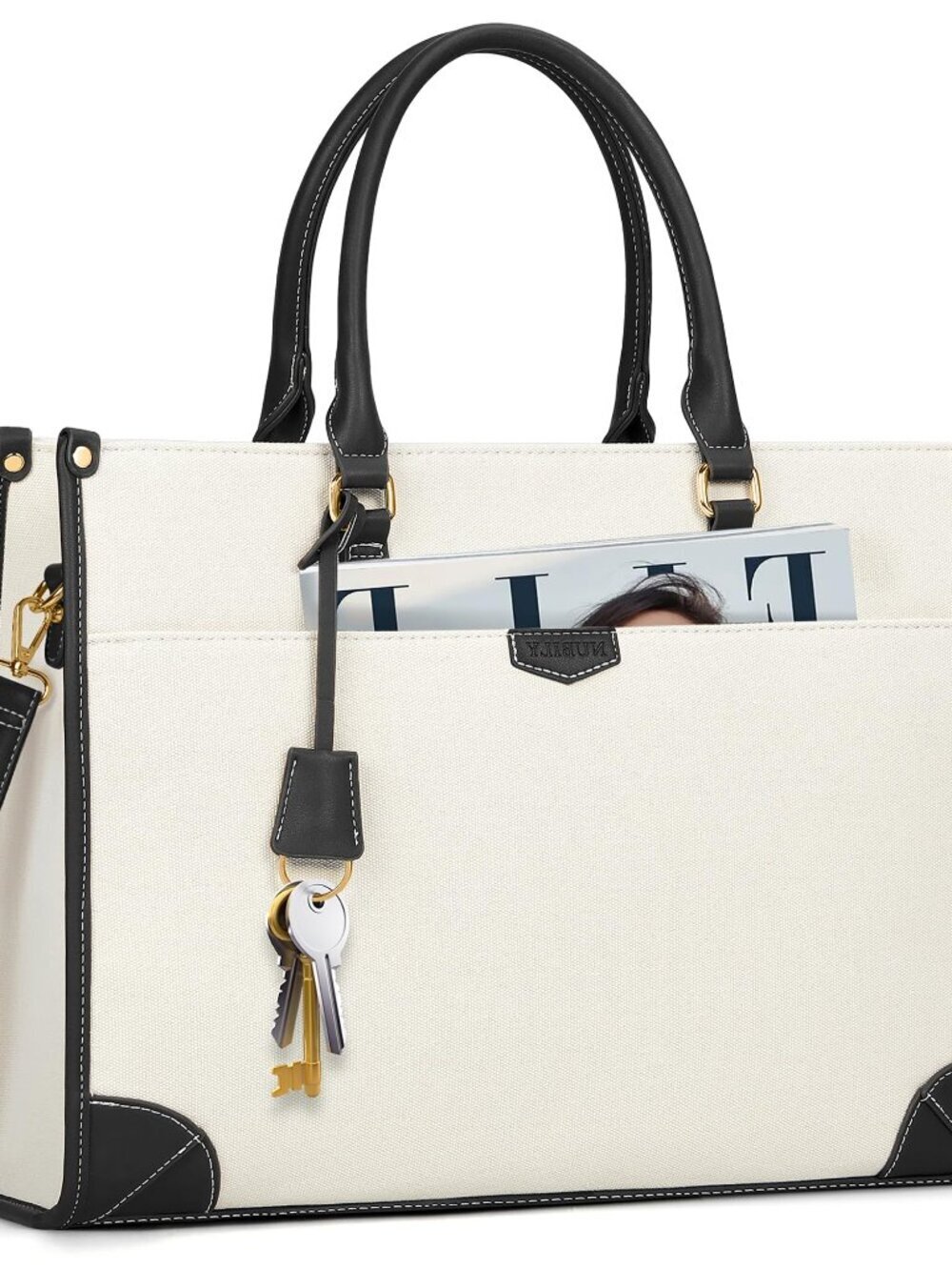 🆕 Laptop Bag for Women 15.6 inch Laptop Tote Bag Waterproof Canvas Work Bag - Picture 7 of 7